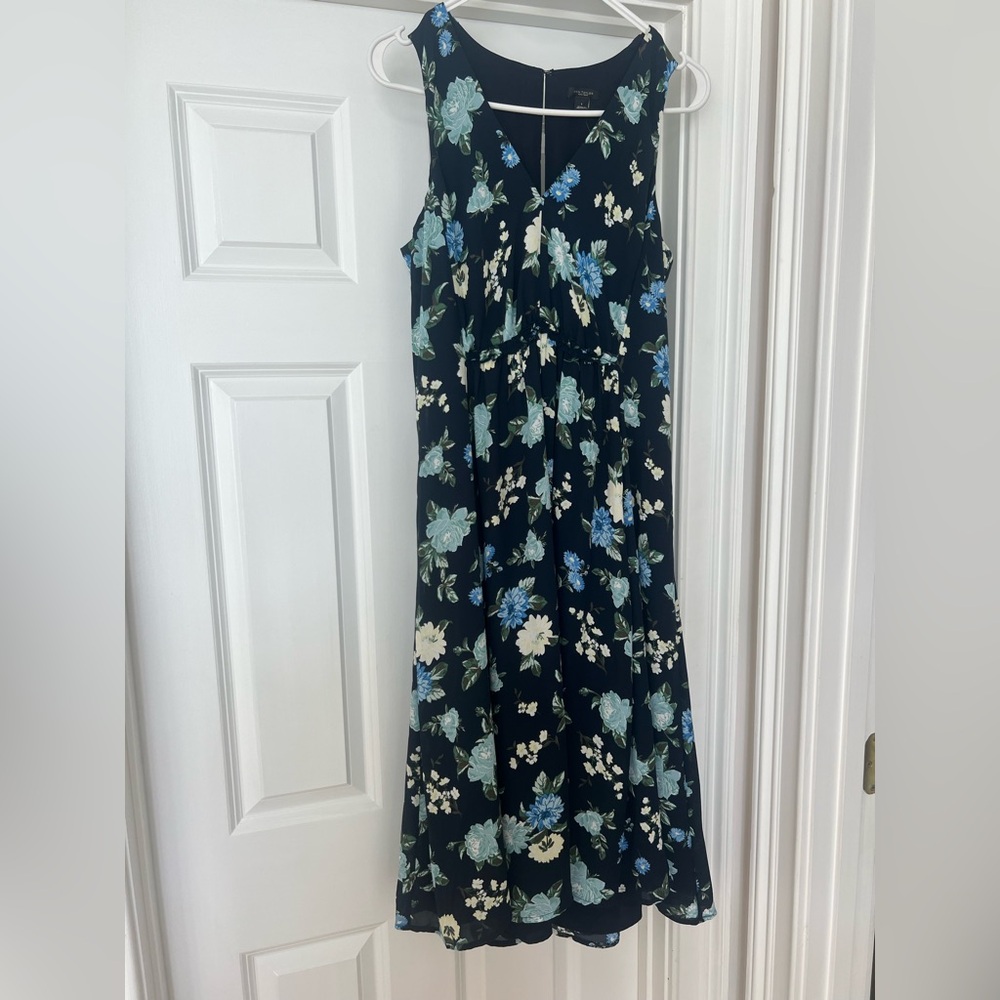 Ann Taylor Factory Floral Maxi Dress - Black and Blue